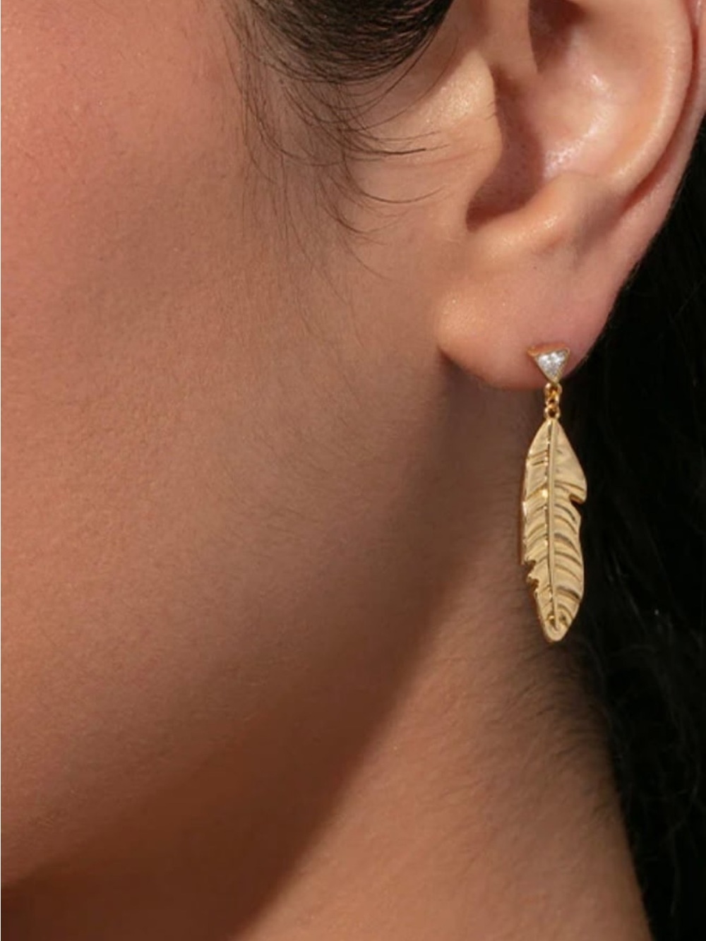 NEW Uncommon James Gold Feather Earrings